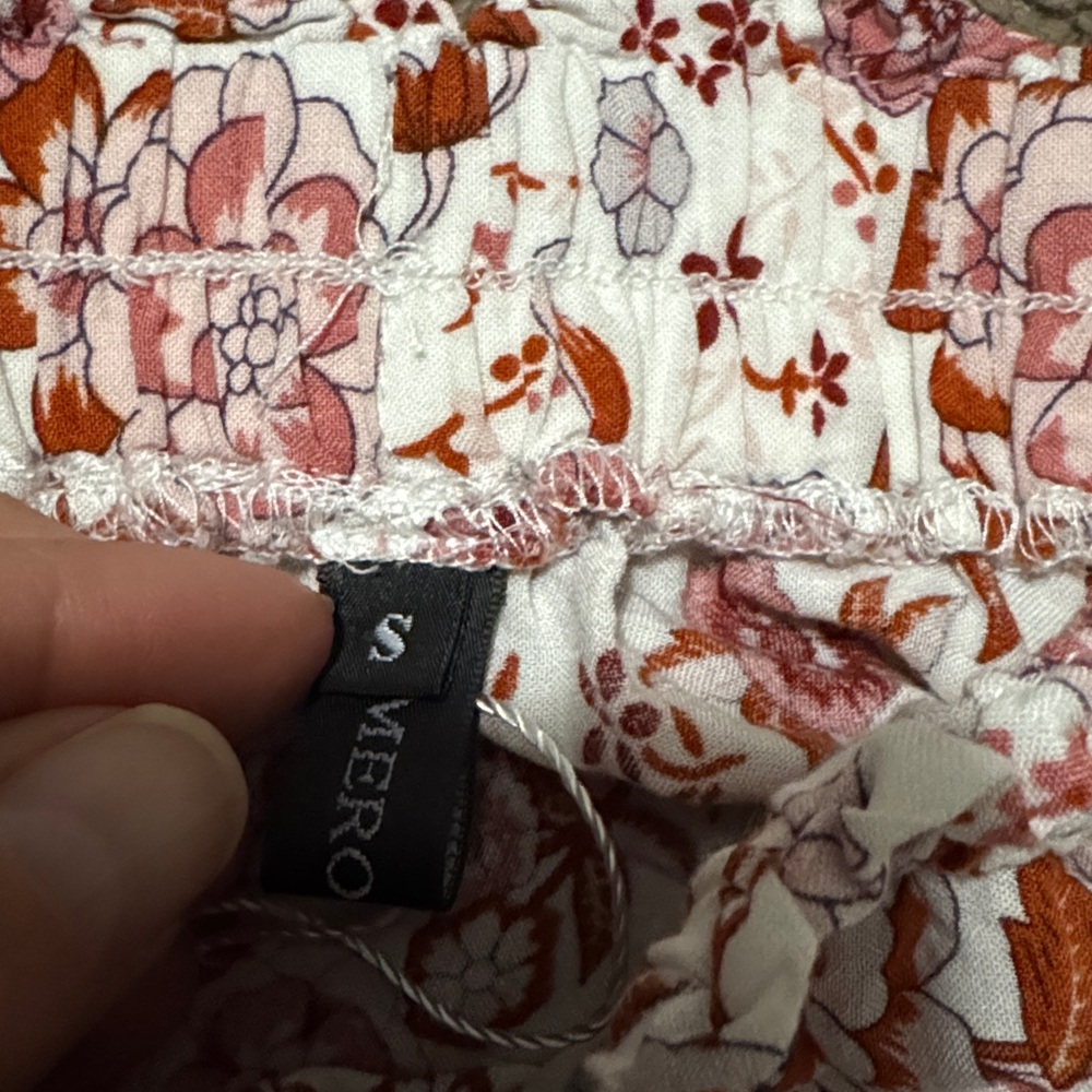 Merokeety Skirt-Rayon-Boho Chic-Floral-Sz S-Reds/White-EUC-Like New - Picture 12 of 14
